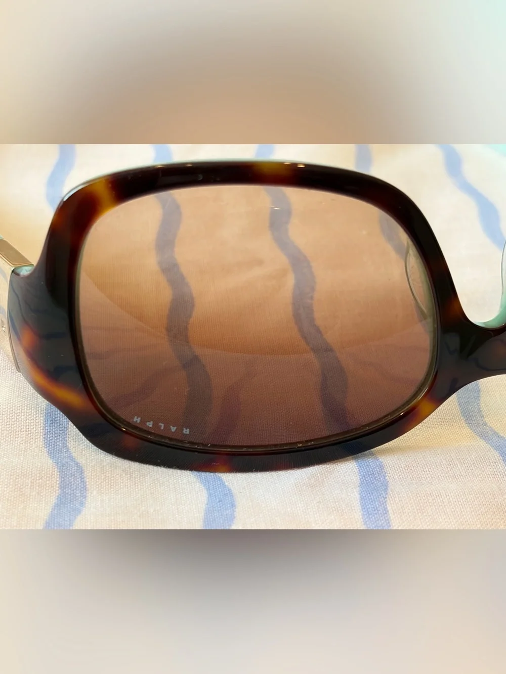 Ralph Lauren Large Tortoise Shell and Mint Frame Sunglasses 🐆🩵🕶️